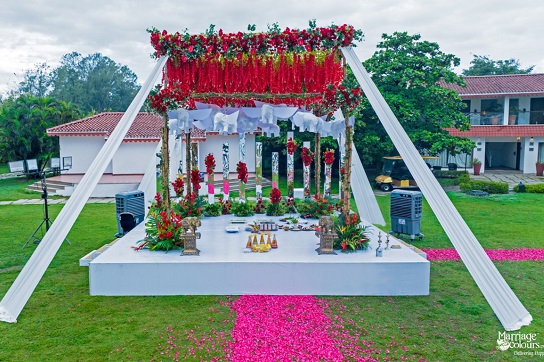 Contemporary Beach Wedding Stage Decor at Radisson Blu Temple Bay Mahabalipuram